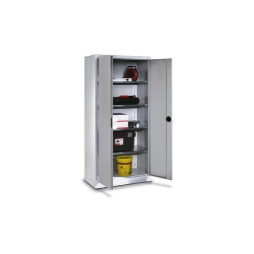 Universalschrank, RAL7035, HxBxT 1950x800x400mm, 4xStahlboden, Zyl.-Schl.