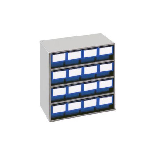 Schubladenmagazin, HxBxT 395x400x300mm, 16 Schublade(n), Schubladen blau