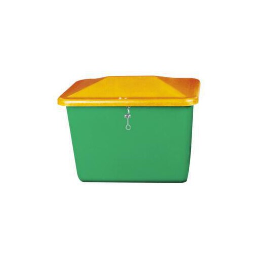 Streugutbehälter, 550l, HxBxT 780x1340x990mm, GFK, grün, Deckel orange