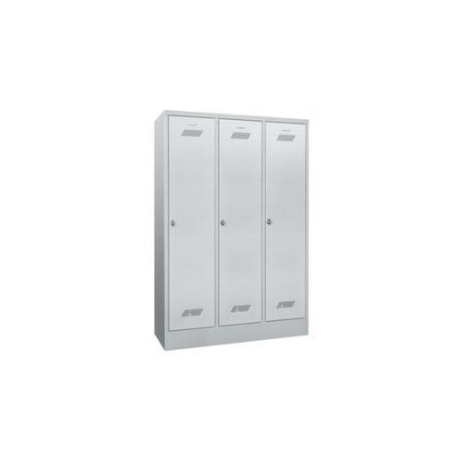 Abteilschrank, RAL7035, HxBxT 1850x1200x500mm, 3 Abt., Abt. B 400mm