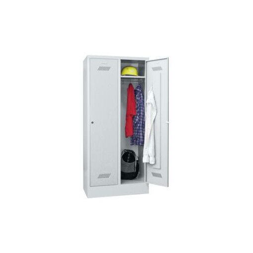 Abteilschrank, HxBxT 1850x800x500mm, 2 Abt., RAL7035, Front RAL7035