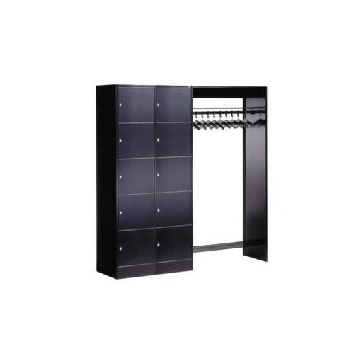 Schließfach-Garderobe,HxBxT 1950x1850x480mm,Korpus RAL7035,Front RAL3003