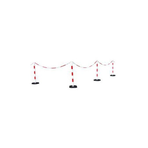 Kettenständer-Set,4 Ständer,6m Kette,Pfosten Ø 48mm,rot/weiß,rot/weiss