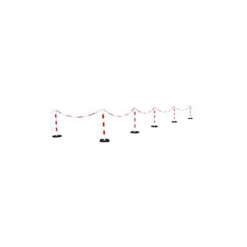 Kettenständer-Set,6 Ständer,10m Kette,Pfosten Ø 48mm,rot/weiß,rot/weiss