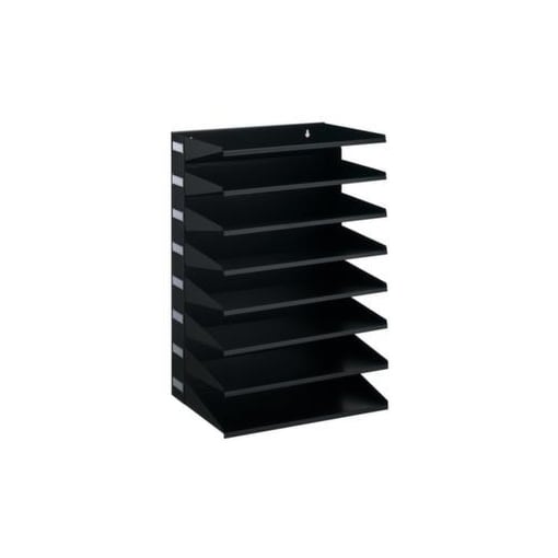 Sortierreck,8xDIN A4,Tisch-/Wandmontage,HxBxT 555x365x255mm,Stahl,schwarz