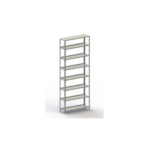 Aktenregal, Grundfeld, HxBxT 2500x1004x304mm, Fachlast 80kg, 8xStahlboden