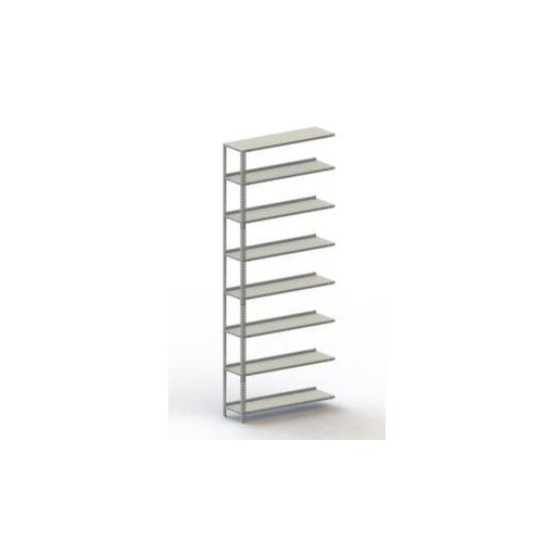 Aktenregal, Anbaufeld, HxBxT 2500x1002x304mm, Fachlast 80kg, 8xStahlboden