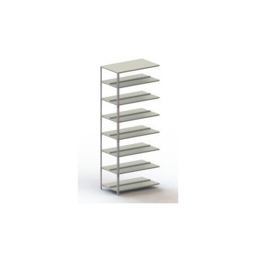 Aktenregal, Anbaufeld, HxBxT 2500x1002x604mm, Fachlast 80kg, 8xStahlboden
