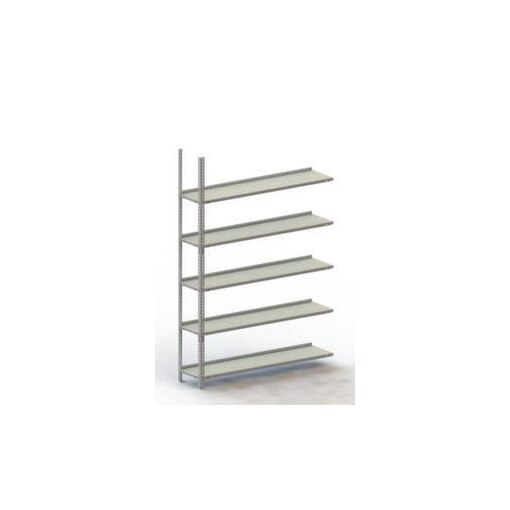Aktenregal, Anbaufeld, HxBxT 1850x1252x300mm, Fachlast 75kg, 5xStahlboden