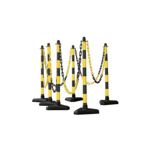 Kettenständer-Set, 6 Ständer, 10m Kette, Pfosten Ø 40mm, L 10m