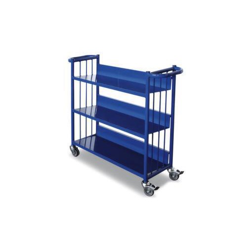 Ordnerwagen, Tragl. 150kg, 3 Etage(n), geneigt, m. Abrollrand