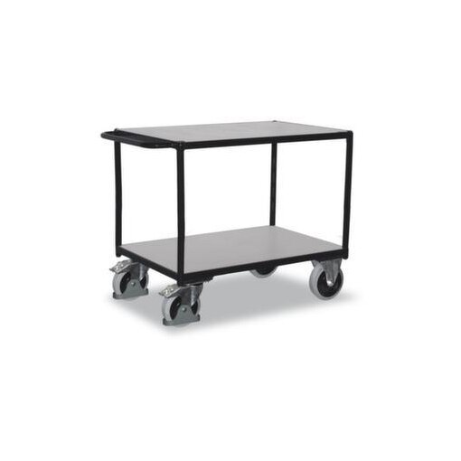 ESD-Etagenwagen,Tragl. 500kg,2xHolzplatte,Ladefl. LxB 1000x600mm,RAL7024