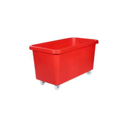 Rechteckbehälter, HxLxB 737x1308x699mm, 450l, PE, rot, Wände geschlossen