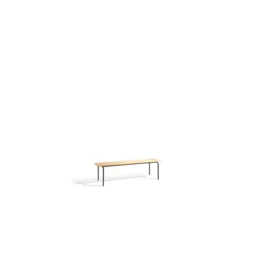 Sitzbank, LxT 1600x460mm, Holzleisten, Gestell grau, stapelbar