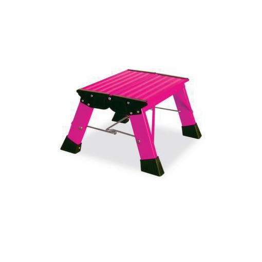 Klapptritt, 1 Stufe(n), Podest H 200mm, pink, Alu