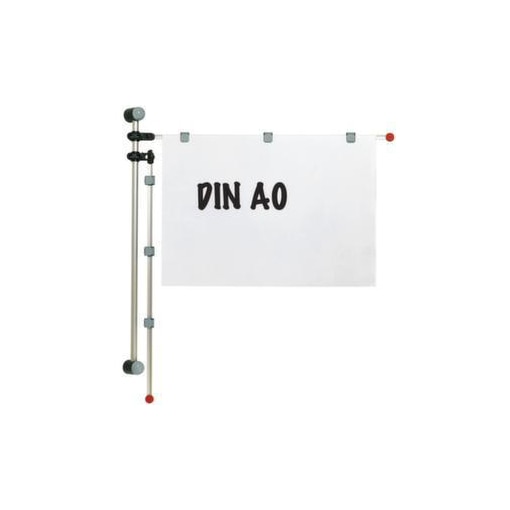 Wand-Planhalter, 2 Arme, Alu, schwarz/silber