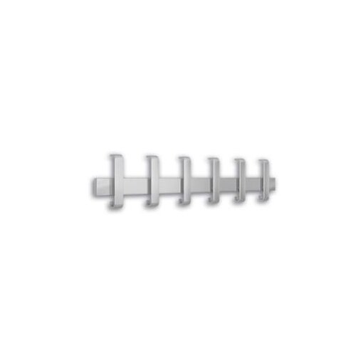 Wandgarderobe, HxBxT 190x950x80mm, 12 Mantelhaken, Metall, alusilber