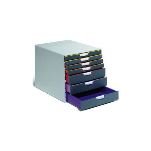 Schubladenbox, 7xDIN A4/DIN C4/Folio, m. rutschsicheren Füßen