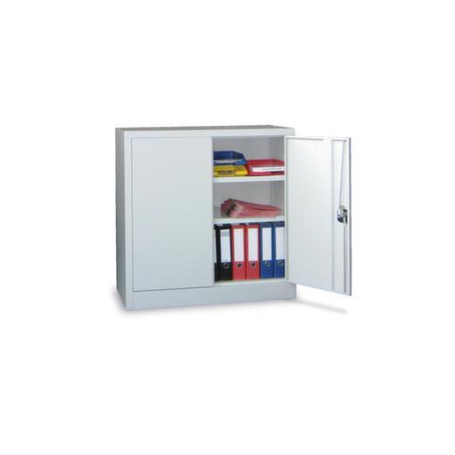 Großraum-Flügeltürenschrank, RAL7035, HxBxT 1000x1200x500mm, 2xStahlboden