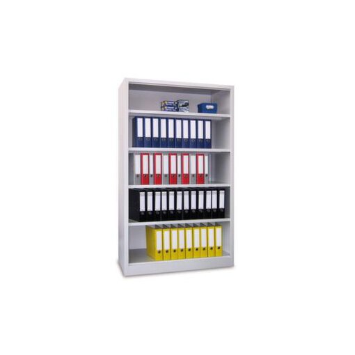 Büroregal, HxBxT 1950x1000x400mm, 4xStahlboden, 5 OH, Korpus RAL7035