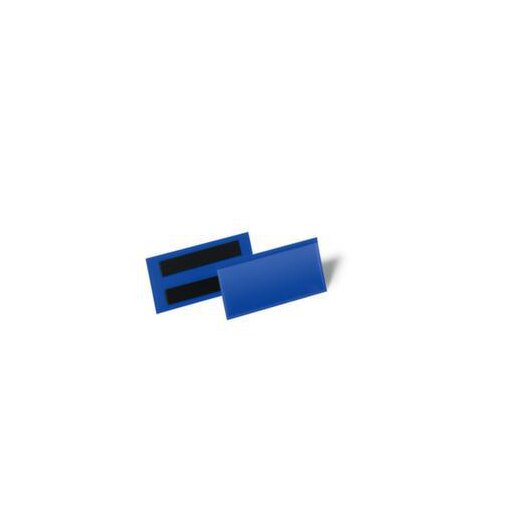 Etikettentasche, HxB 53x113mm, Rückseite magnetisch, PP, blau