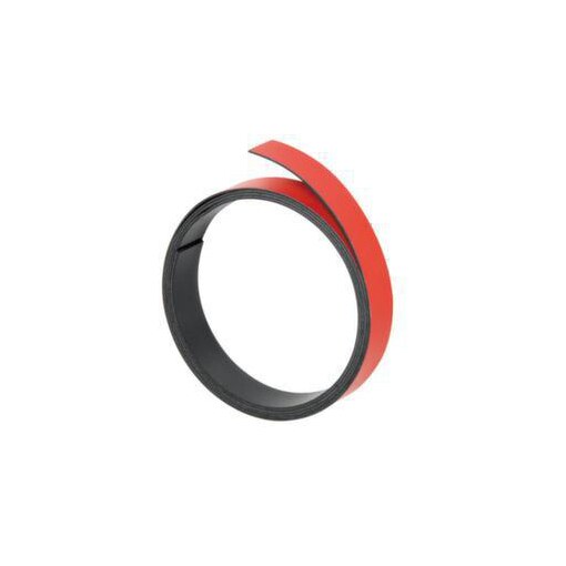 Magnet-Haftband, LxB 1000x10mm, beschriftbar, rot