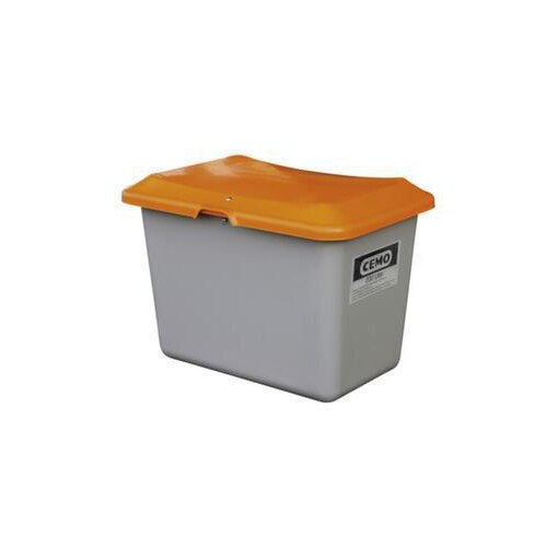 Streugutbehälter, 200l, HxBxT 640x890x600mm, GFK, grau, Deckel orange
