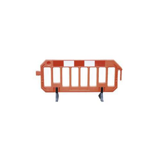 Sperrgitter, HxB 1000x2000mm, HDPE, orange, m. rot/weißen Reflexstreifen