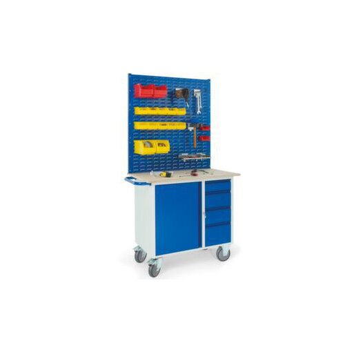 Montagewagen, Tragl. 400kg, Ladefl. LxB 1000x600mm, Holzplatte