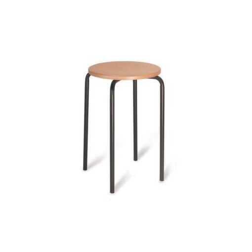 Stapelhocker, Sitz H 580mm, Sitz Buche, Gestell schwarz