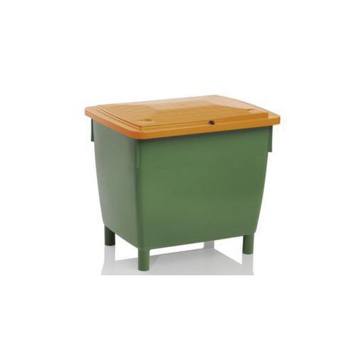 Streugutbehälter, 400l, HxBxT 930x968x776mm, HDPE, grün, Deckel orange