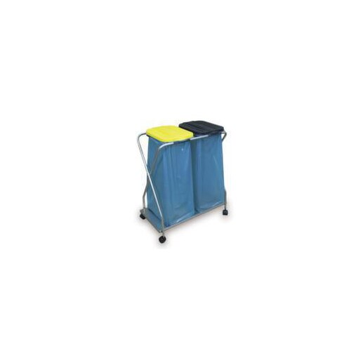Müllsackständer, 2x120l, HxBxT 1010x750x500mm, Deckel Kunststoff schwarz