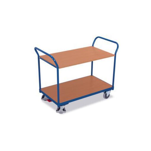 Bürowagen,Tragl. 200kg,2 Etage(n),Ladefl. LxB 850x500mm,Holzetage,RAL5010