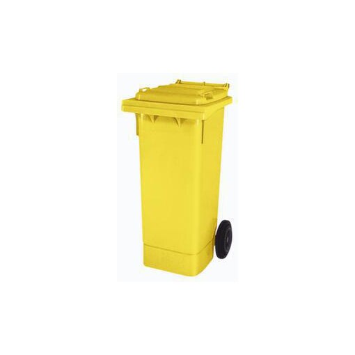 Mülltonne, 80l, HxBxT 930x445x520mm, Deckel gelb, Korpus PE gelb, 2 Räder