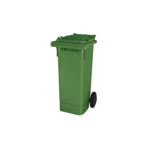 Mülltonne, 80l, HxBxT 930x445x520mm, Deckel grün, Korpus PE grün, 2 Räder