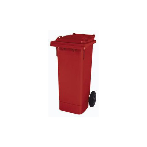Mülltonne, 80l, HxBxT 930x445x520mm, Deckel rot, Korpus PE rot, 2 Räder