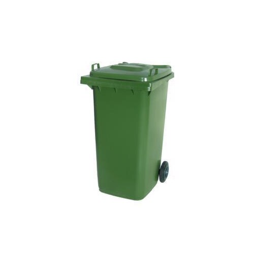 Mülltonne,240l,HxBxT 1075x580x730mm,Deckel grün,Korpus PE grün,2 Räder