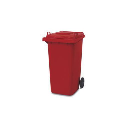 Mülltonne, 240l, HxBxT 1075x580x730mm, Deckel rot, Korpus PE rot, 2 Räder