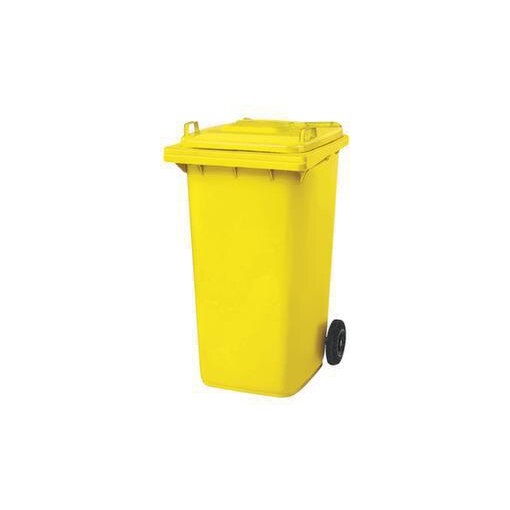 Mülltonne,240l,HxBxT 1075x580x730mm,Deckel gelb,Korpus PE gelb,2 Räder