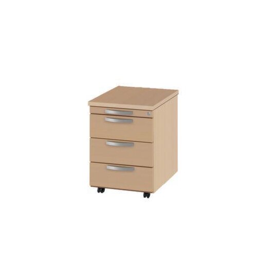 Rollcontainer, HxBxT 580x420x600mm, 4 Schublade(n), m. Bügelgriff
