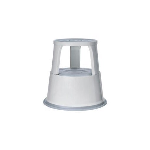Rolltritt, Stahl, lichtgrau, Trittfläche Ø 290mm, 3 Federrollen