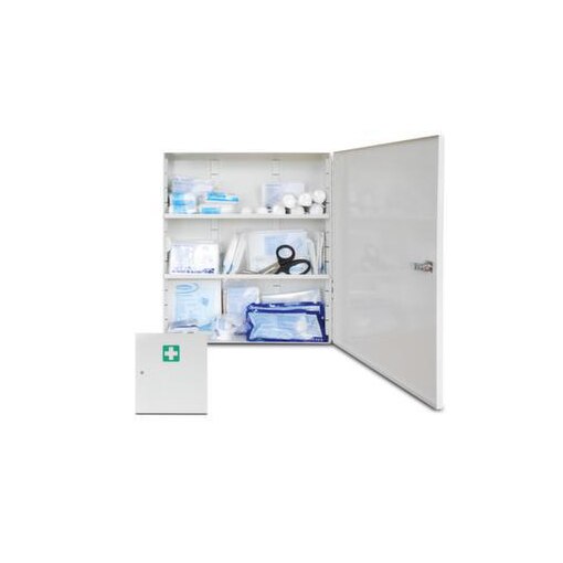 Erste-Hilfe-Wandschrank,DIN 13169,HxBxT 455x400x110mm,2 Böden,2 Ebene(n)