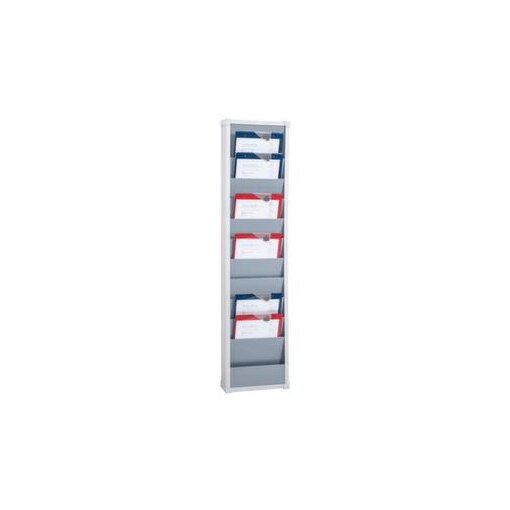 Auftragsplaner, 10 Fächer, HxB 1282x315mm, Ablage(n) Kunststoff, grau