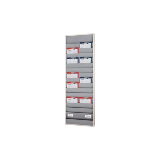 Auftragsplaner, 15 Fächer, HxB 1750x554mm, Ablage(n) Kunststoff, grau