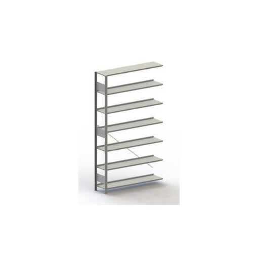 Aktenregal, Anbaufeld, HxBxT 2200x1256x336mm, Fachlast 80kg, 7xStahlboden