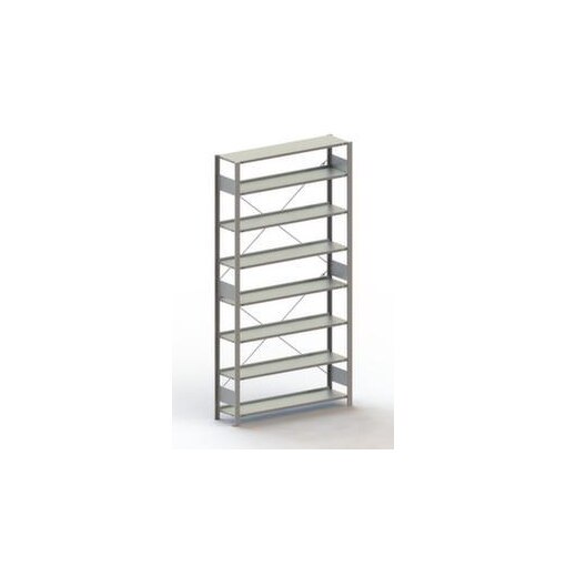 Aktenregal, Grundfeld, HxBxT 2500x1256x336mm, Fachlast 80kg, 8xStahlboden