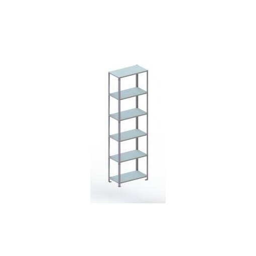 Lagerregal, Grundfeld, HxBxT 2500x754x404mm, Fachlast 100kg, 6xStahlboden