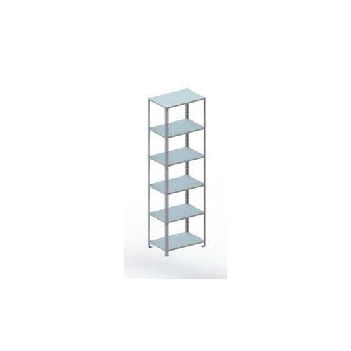 Lagerregal, Grundfeld, HxBxT 2500x754x504mm, Fachlast 100kg, 6xStahlboden