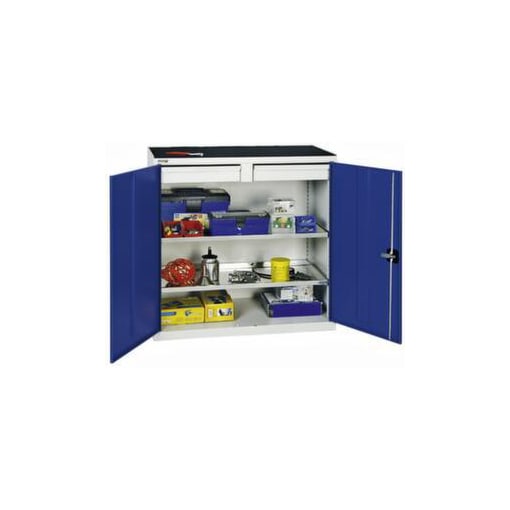 Werkstattschrank, HxBxT 1000x1000x500mm, 2xWannenboden, 2 Schublade(n)