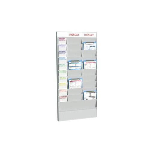 Büroplaner,Grundmodul,20 Fächer,HxBxT 976x456x44mm,10 Namenskartenfächer